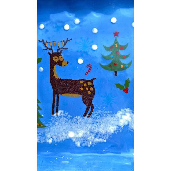 Reindeers Snow with the words NOEL/Blue Rectangular Serving Dish or Jewelry Dish - Picture 5 of 10
